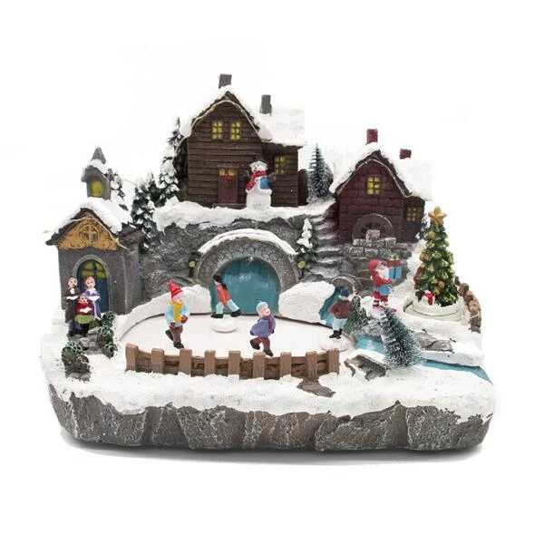 Kerstdorp Met Schaatspiste - 33 × 26 × 24,5 Cm 1 Kerstdorp Met Schaatspiste - 33 × 26 × 24,5 Cm