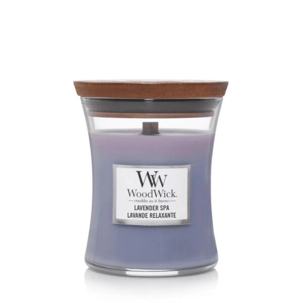 Woodwick Medium Candle - Lavender Spa 1 Woodwick Medium Candle - Lavender Spa