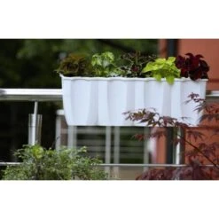 Relingbloembak Wit - 58 × 28 × 20 Cm -Tuin En Buiten bloembak voor balkon 58 x 28 x 20 cm 1484062074 4 600