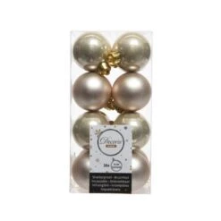 Kerstbal Ø 4 Cm - Parel - Set Van 16 Stuks