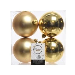 Kerstbal Ø 10 Cm - Goud - Set Van 4 Stuks