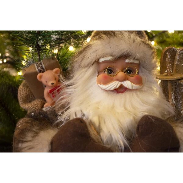 Kerstman Staand Bruin 45 Cm 3 Kerstman Staand Bruin 45 Cm - Afbeelding 3