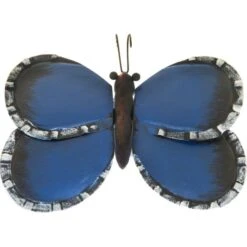Vlinder Blauw Muurdecoratie -Tuin En Buiten muurdeco vlinder blauw 20 x 15 x 5 cm 1501244128 1 600