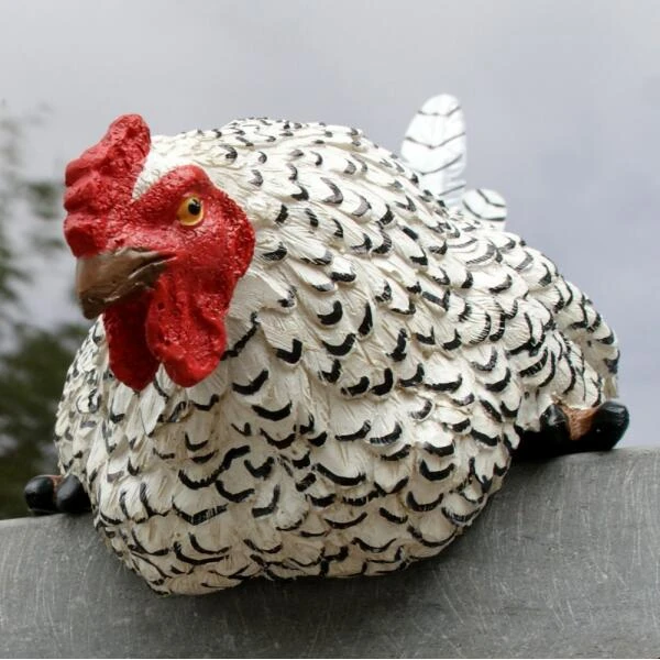Nieuwsgierige Kip Tuinbeeld 2 Nieuwsgierige Kip Tuinbeeld - Afbeelding 2