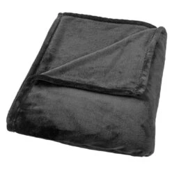 XL Plaid BILLY Flannel Fleece 150 × 200 Cm - Raven -Tuin En Buiten plaid 150 x 200 cm raven 1664373579 3 600