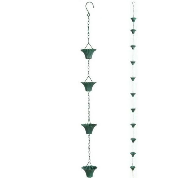 ESSCHERT DESIGN Regenketting Groen Met 12 Emmertjes 2 ESSCHERT DESIGN Regenketting Groen Met 12 Emmertjes - Afbeelding 2